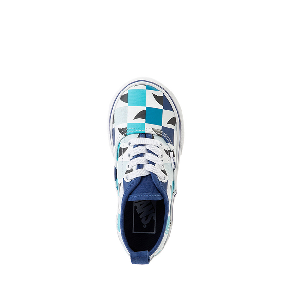 alternate view Vans Authentic Checkerboard Glow Sharks Skate Shoe - Baby / Toddler - Navy / MulticolorALT2