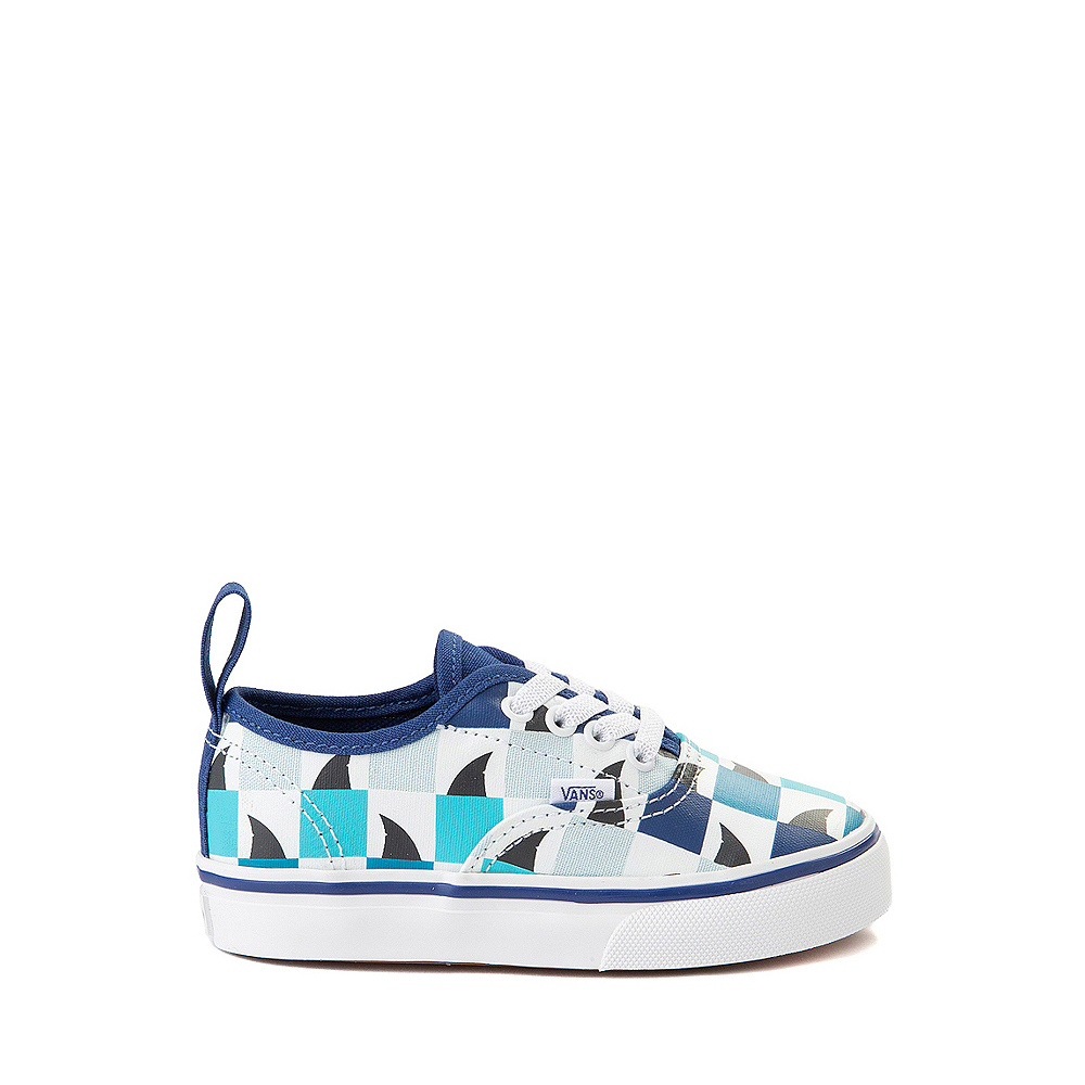 Vans Authentic Checkerboard Glow Sharks Skate Shoe - Baby / Toddler - Navy / Multicolor