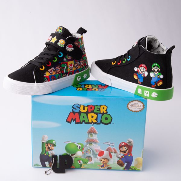 alternate view Ground Up Super Mario Bros. Hi Sneaker - Little Kid / Big Kid - Black / MulticolorALT1D