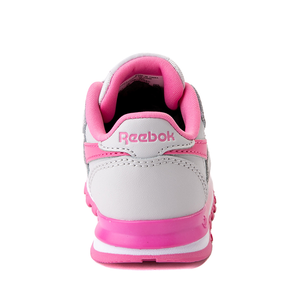 alternate view Reebok Classic Leather Clip Athletic Shoe - Baby / Toddler - Gray / PinkALT4