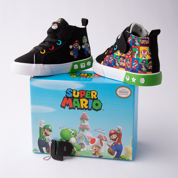 alternate view Ground Up Super Mario Bros. Hi Sneaker - Toddler - Black / MulticolorALT1C