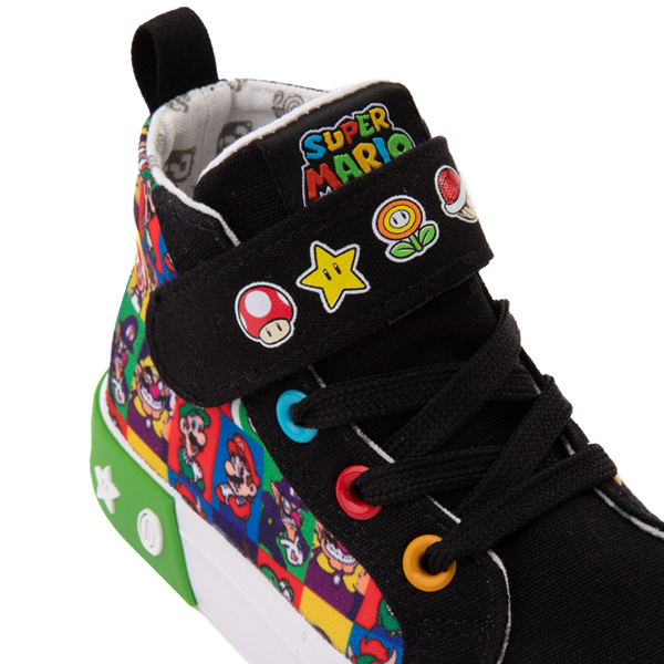 alternate view Ground Up Super Mario Bros. Hi Sneaker - Toddler - Black / MulticolorALT4C