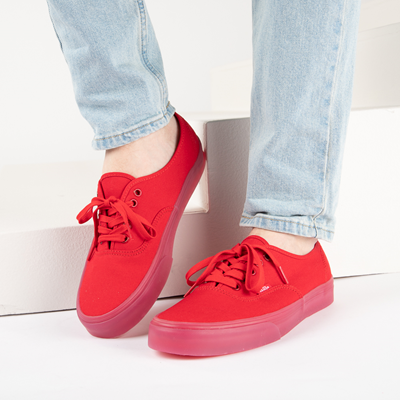 to understand Fed up Meaningless Vans Authentic Translucent Skate Shoe - Red Monochrome | Journeys