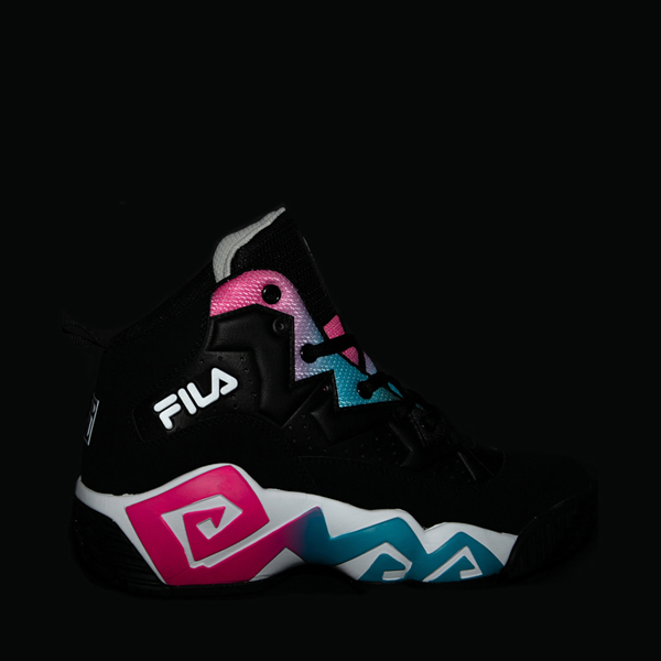 alternate view Womens Fila MB '90s Athletic Shoe - Black / Pink / BlueALT1