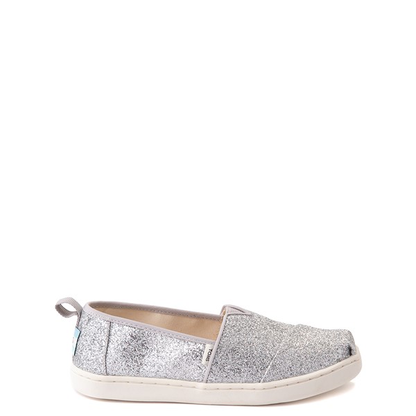Main view of TOMS Classic Glitter Slip On Casual Shoe - Little Kid / Big Kid - Silver