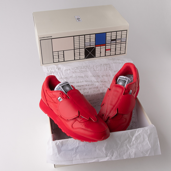 alternate view Mens Reebok x Eames Classic Leather Athletic Shoe - Vector RedALT1D