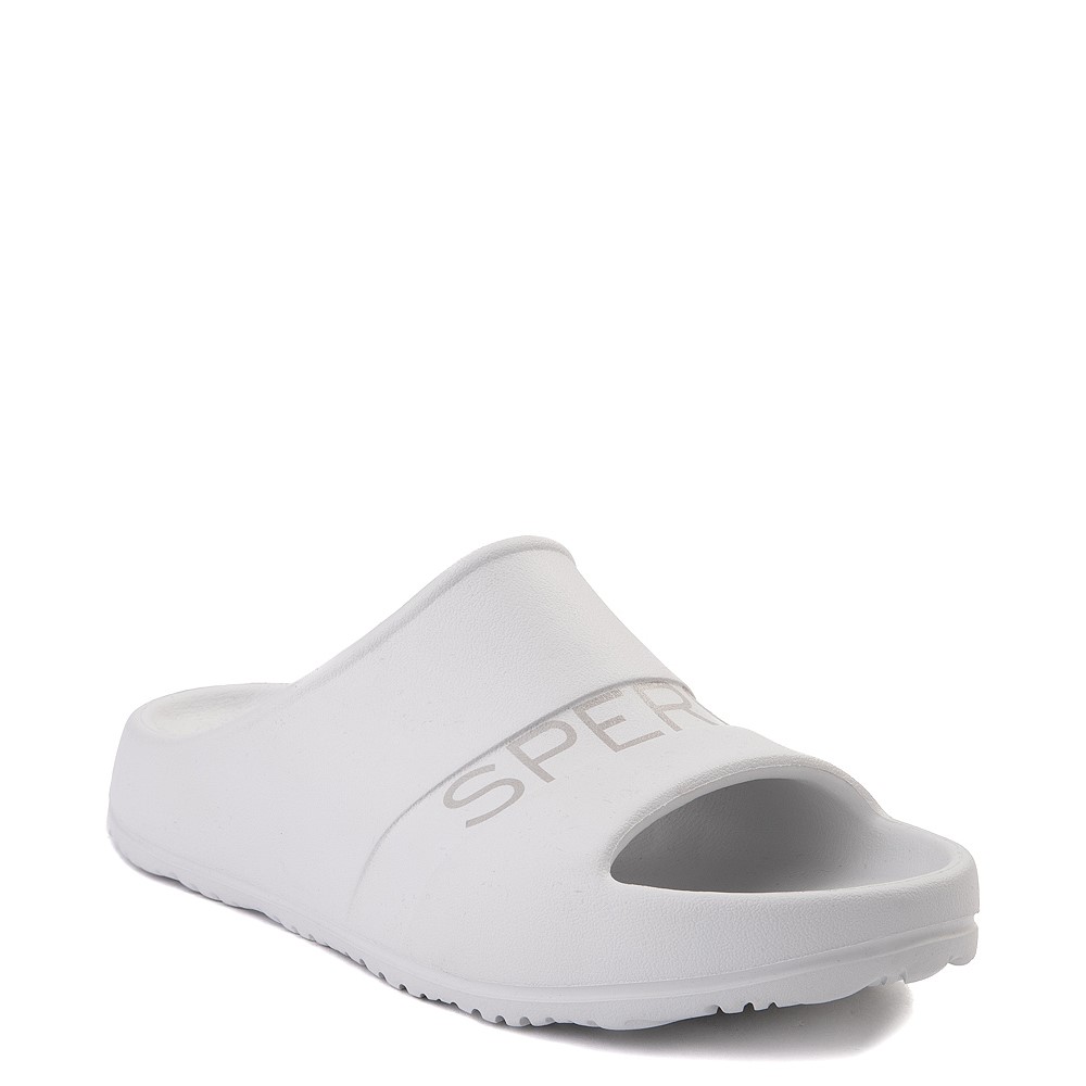 sperry white cap slide sandal