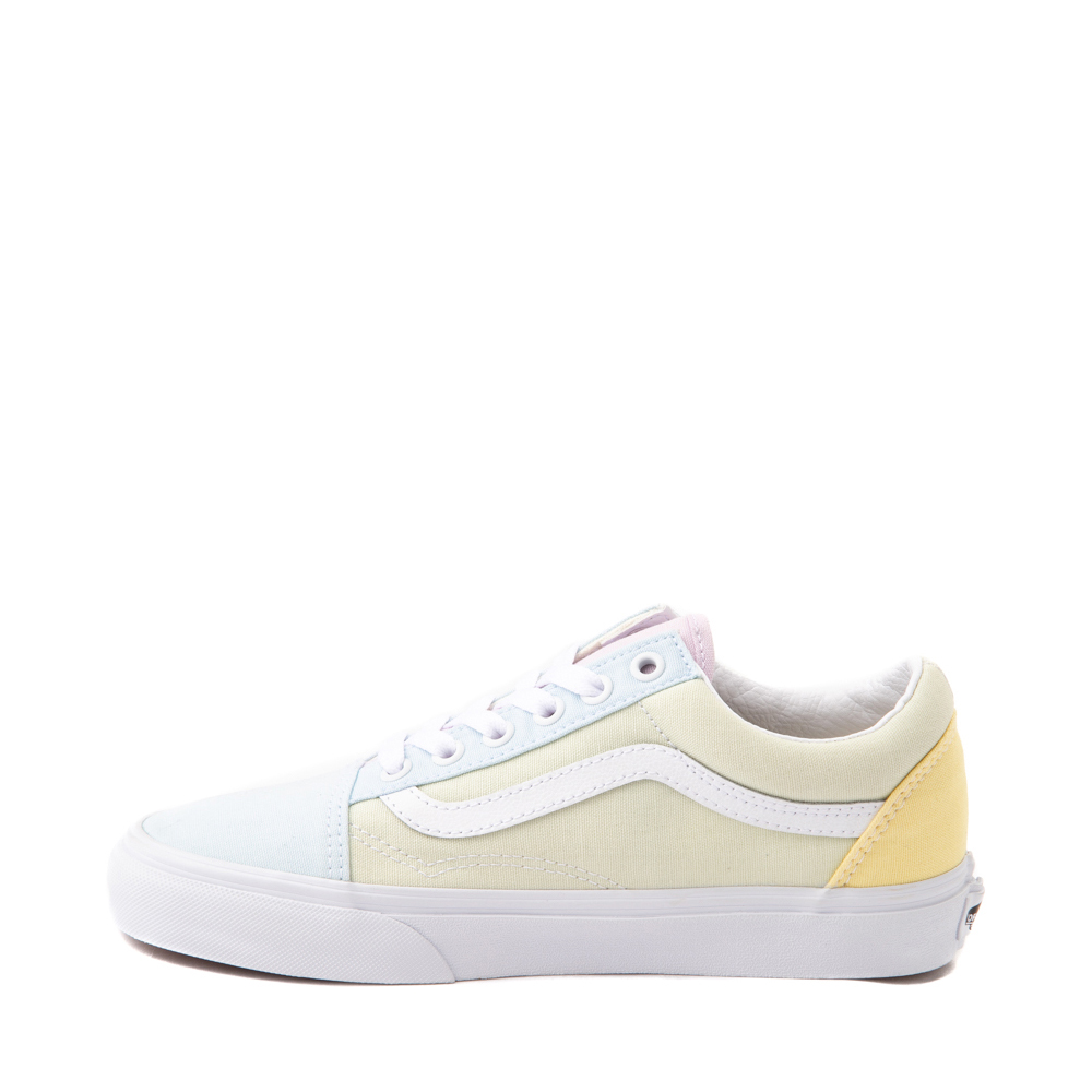 white vans with gold stripe