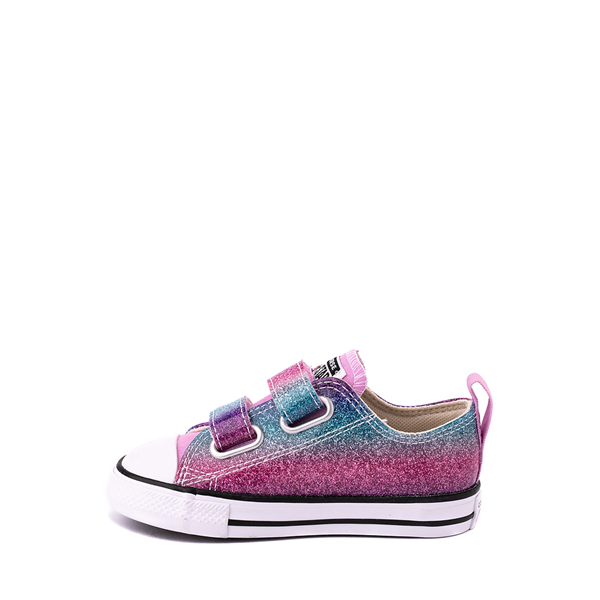 alternate view Converse Chuck Taylor All Star 2V Lo Glitter Sneaker - Baby / Toddler - Purple / MulticolorALT1
