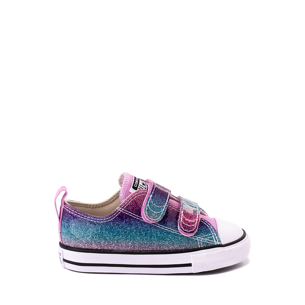 Converse Chuck Taylor All Star 2V Lo Glitter Sneaker - Baby / Toddler - Purple / Multicolor