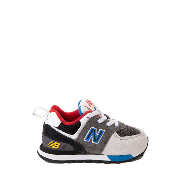 Main view of New Balance 574 Athletic Shoe - Baby / Toddler - Magnet / Black / Serene Blue