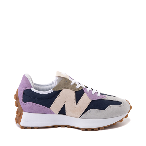 Main view of Womens New Balance 327 Athletic Shoe - Gray / Navy / Lavender