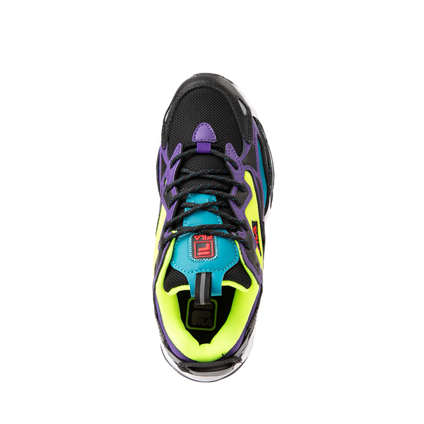 alternate view Fila Ray Tracer Apex Athletic Shoe - Little Kid - Black / Imperial Purple / Lime PunchALT2