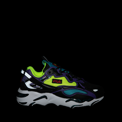 Alternate view of Fila Ray Tracer Apex Athletic Shoe - Little Kid - Black / Imperial Purple / Lime Punch