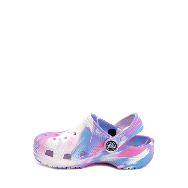 alternate view Crocs Classic Clog - Baby / Toddler - White / Marbled PinkALT1