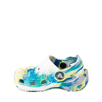 Alternate view of Crocs Classic Clog - Baby / Toddler - White / Marbled Bright Cobalt