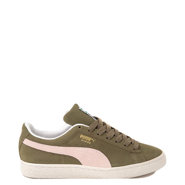 Main view of Womens PUMA Suede Classic XXI Athletic Shoe - Burnt Olive / Lotus Pink