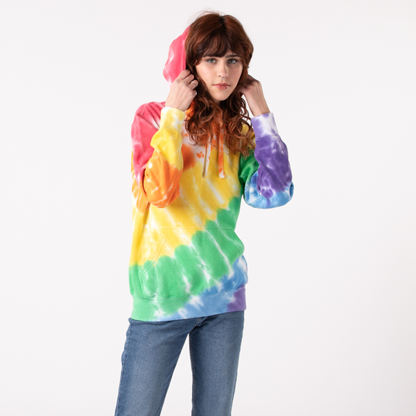alternate view Womens Sideways Rainbow Hoodie - MulticolorALT1
