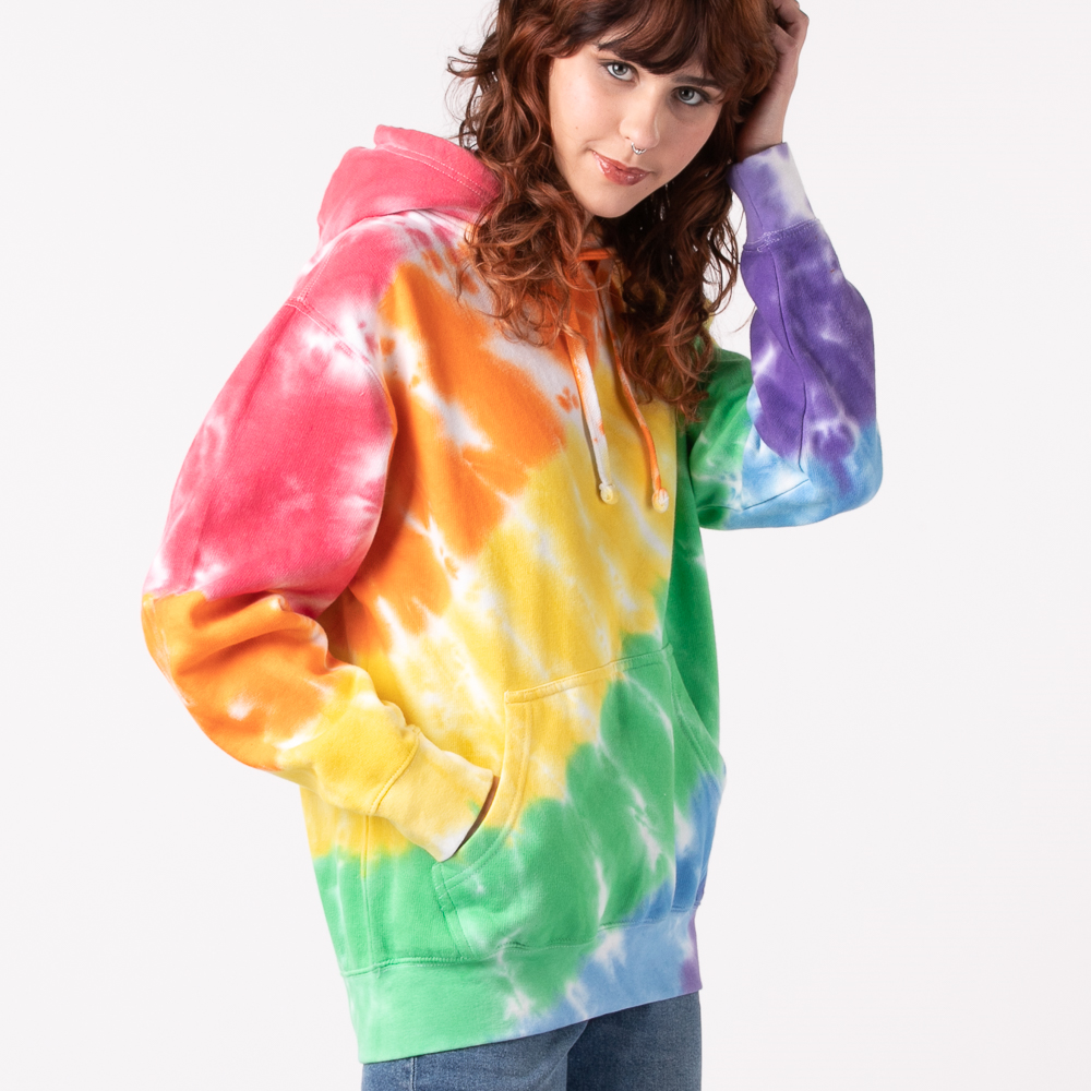 Womens Sideways Rainbow Hoodie - Multicolor