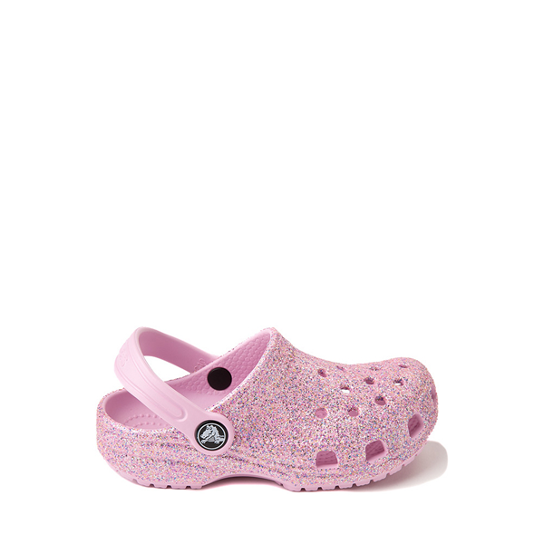 Main view of Crocs Classic Glitter Clog - Baby / Toddler - Pink / Rainbow