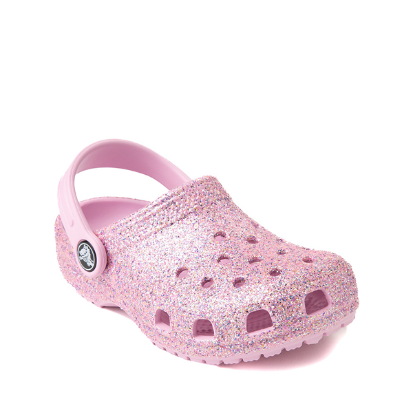 alternate view Crocs Classic Glitter Clog - Baby / Toddler - Pink / RainbowALT5
