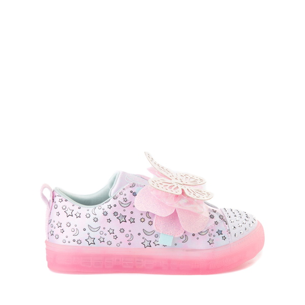 Main view of Skechers Twinkle Toes Shuffle Brights Butterfly Magic Sneaker - Little Kid - Light Pink
