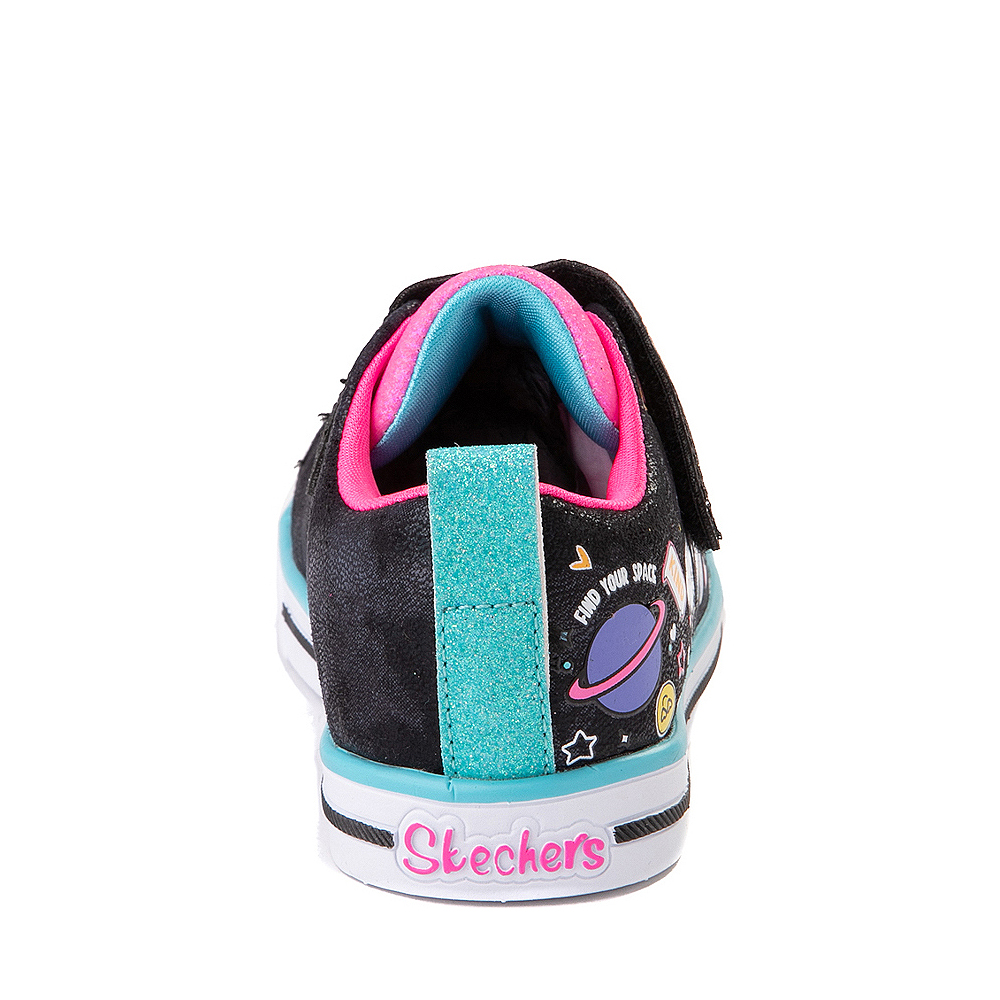 لغز السبابة الإعلانات  Skechers Twinkle Toes Sparkle Lite Happy Talk Sneaker - Toddler - Black /  Pink | Journeys