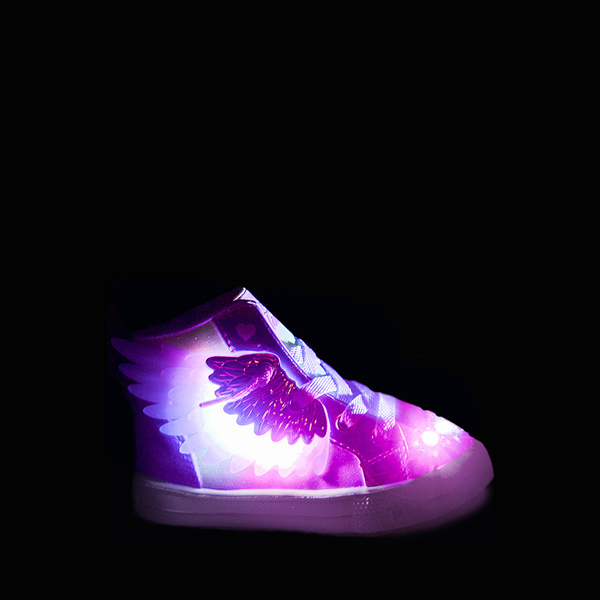 alternate view Skechers Twinkle Toes Twi-Lites Unicorn Wings Sneaker - Toddler - Purple / MetallicALT1