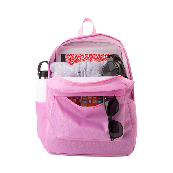 alternate view JanSport Half Pint Mini Backpack - Pink / Leopard EmbossALT1
