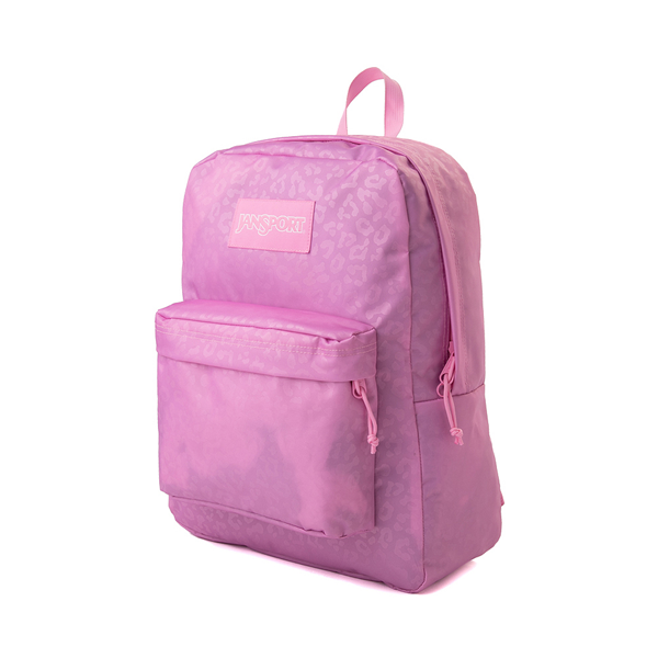 alternate view JanSport Half Pint Mini Backpack - Pink / Leopard EmbossALT4