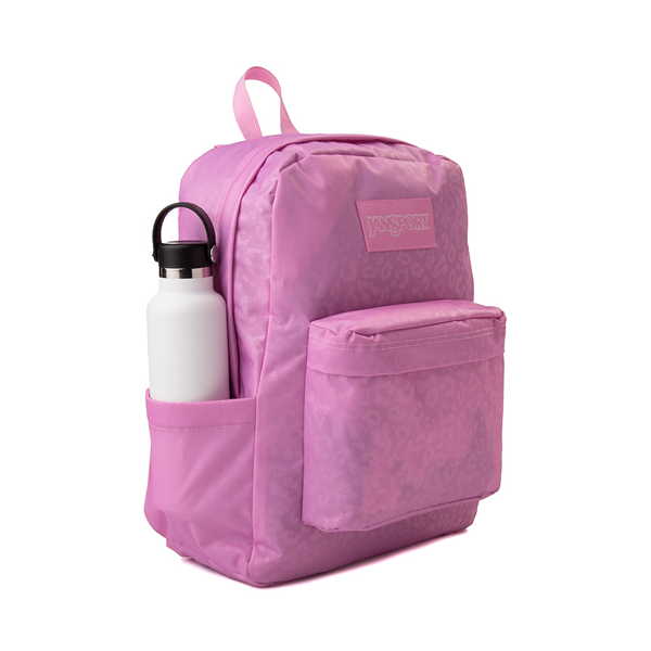 alternate view JanSport Half Pint Mini Backpack - Pink / Leopard EmbossALT4B