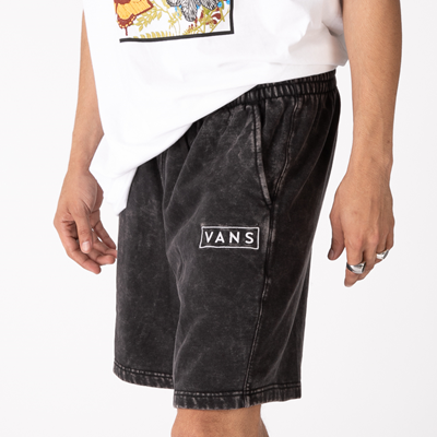 Alternate view of Mens Vans Mineral Wash Fleece Shorts - Black