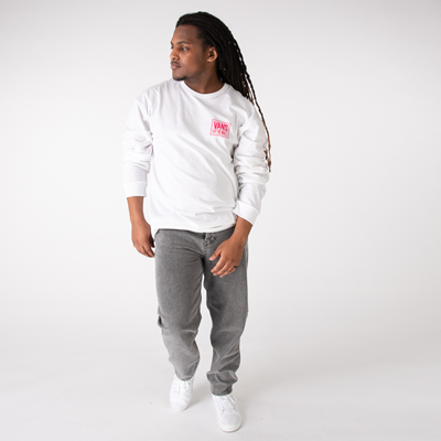 Alternate view of Mens Vans Off The Wall Classic Long Sleeve Tee - White / Wavy Check