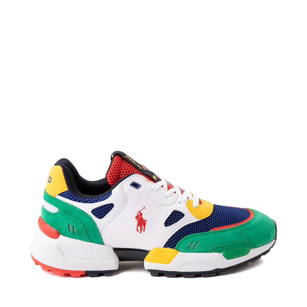 Main view of Mens Jogger Sneaker by Polo Ralph Lauren - White / Multicolor