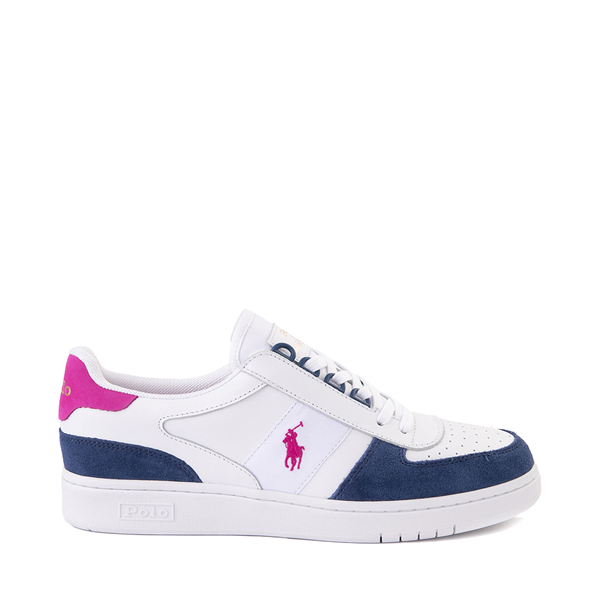 Main view of Mens Court Sneaker by Polo Ralph Lauren - White / Navy / Vivid Pink