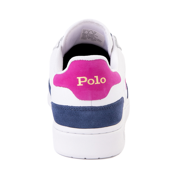 alternate view Mens Court Sneaker by Polo Ralph Lauren - White / Navy / Vivid PinkALT4