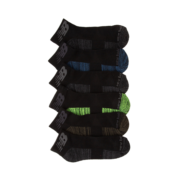 Main view of Mens New Balance Quarter Socks 6 Pack - Black / Multicolor