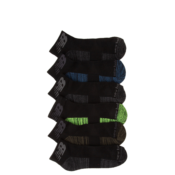 Alternate view of Mens New Balance Quarter Socks 6 Pack - Black / Multicolor