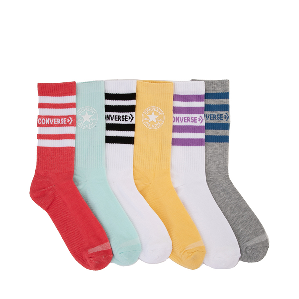 Main view of Womens Converse Crew Socks 6 Pack - Multicolor