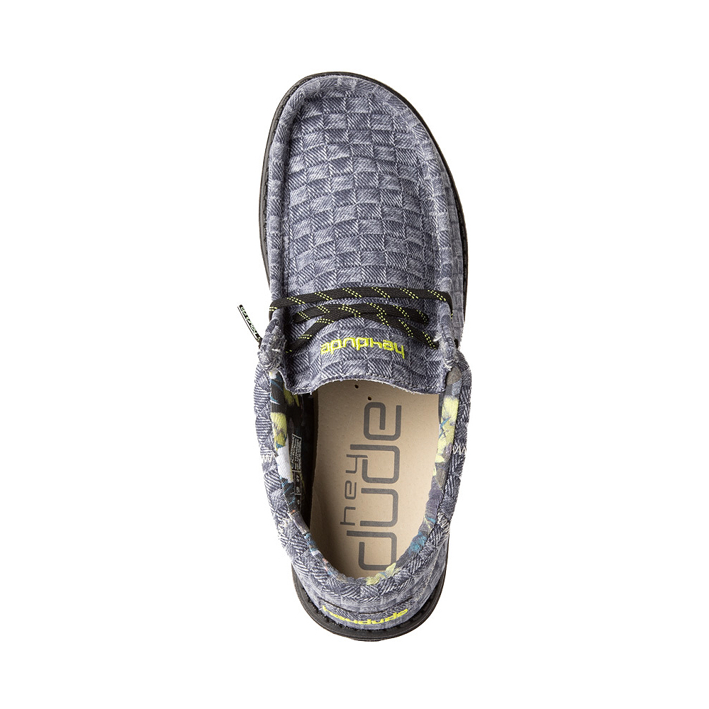 Mens Hey Dude Wally Break Casual Shoe Checkered Gray Journeys