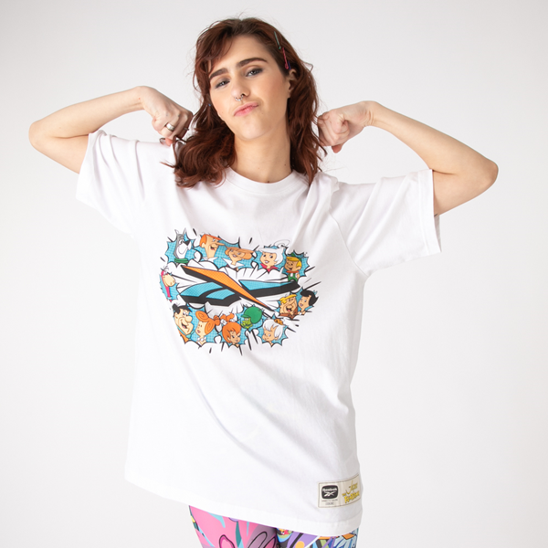 Main view of Mens Reebok The Jetsons x The Flintstones Worlds Collide Tee - White