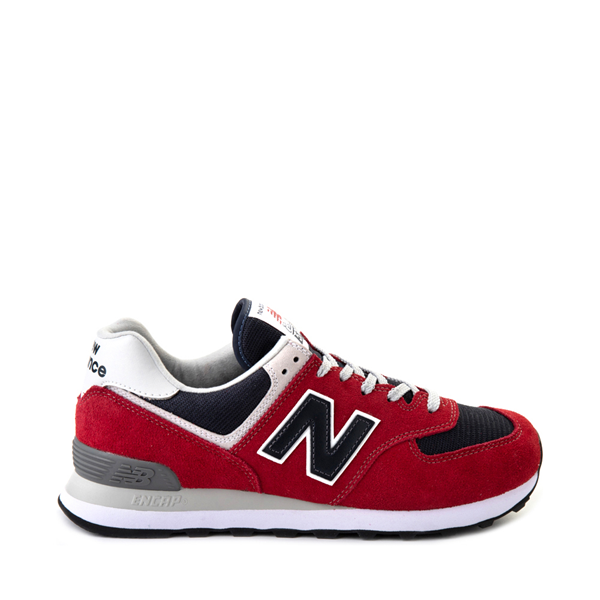 Main view of Mens New Balance 574 Athletic Shoe - Red / Navy
