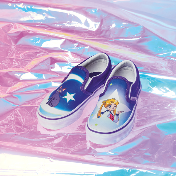 alternate view Vans x Sailor Moon Slip On Skate Shoe - Little Kid - PurpleALT1B