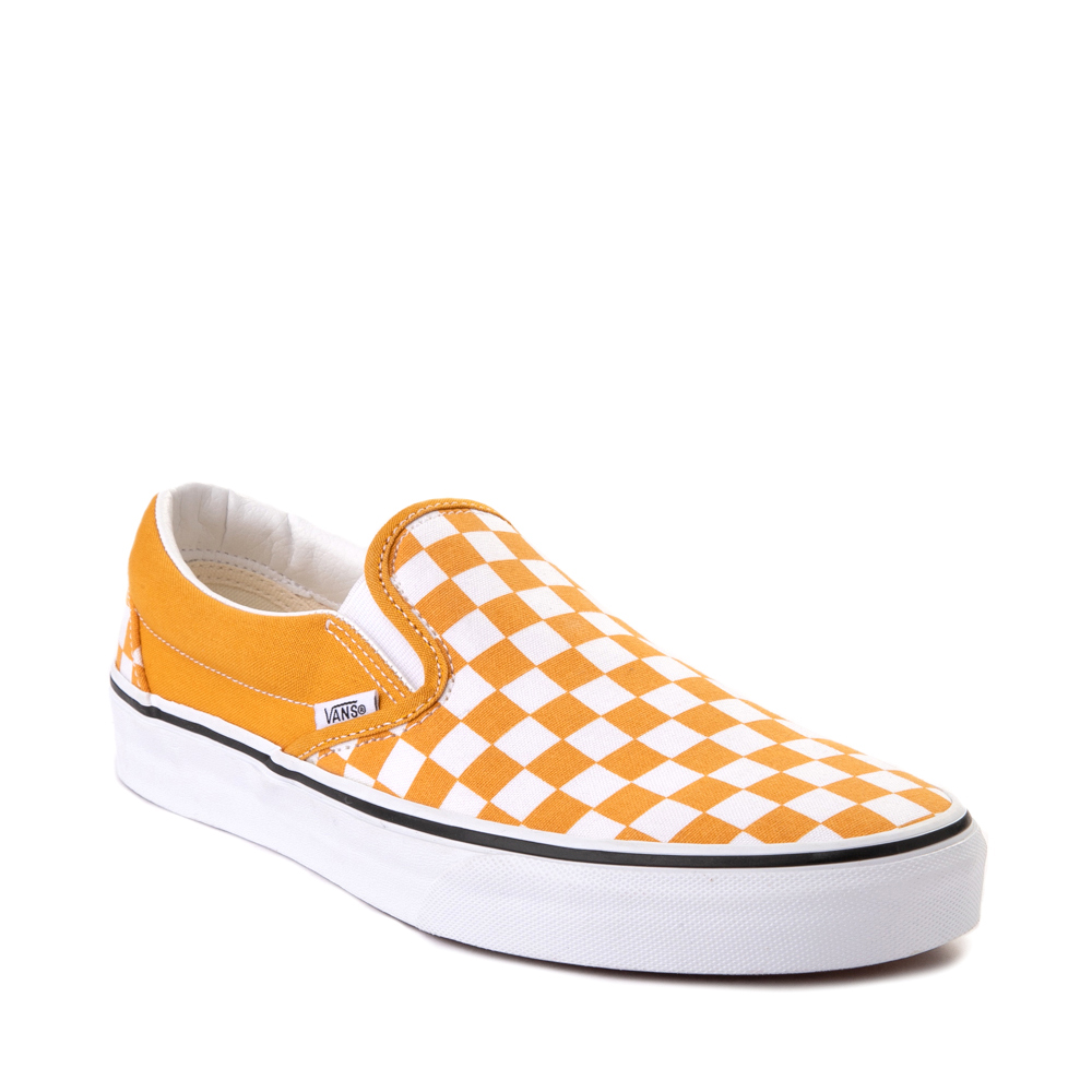 Vans Slip-On Checkerboard Skate Shoe - Golden Yellow | Journeys