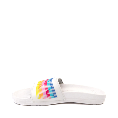 Alternate view of Womens Roxy Slippy LX Slide Sandal - White / Rainbow