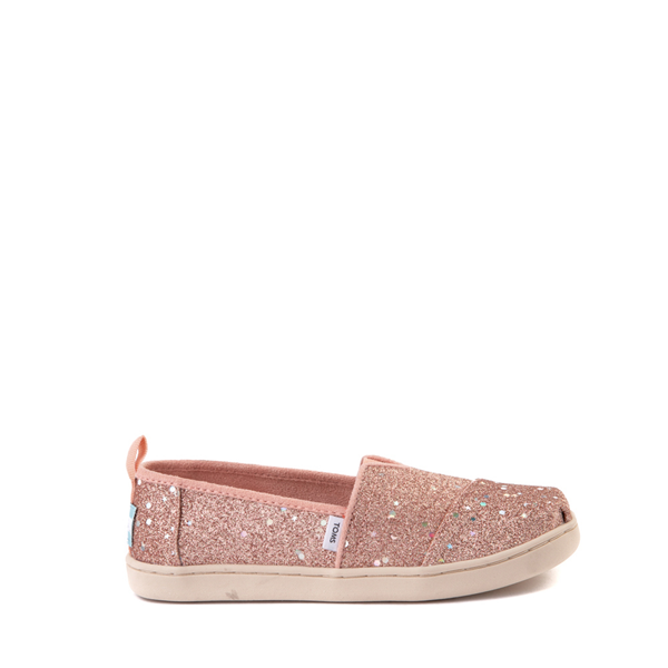 Main view of TOMS Cosmic Glitter Slip On Casual Shoe - Little Kid / Big Kid - Rose Gold