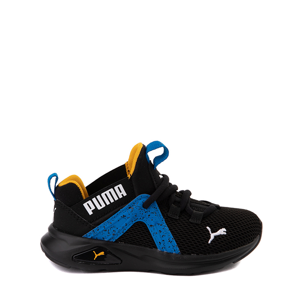 Main view of PUMA Enzo 2 Weave Athletic Shoe - Little Kid / Big Kid - Black / Blue Speckle