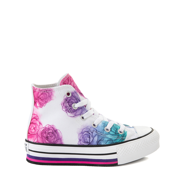 Converse Chuck Taylor All Star Lift Watercolor Roses Hi Sneaker - Little Kid - White / Prime Pink