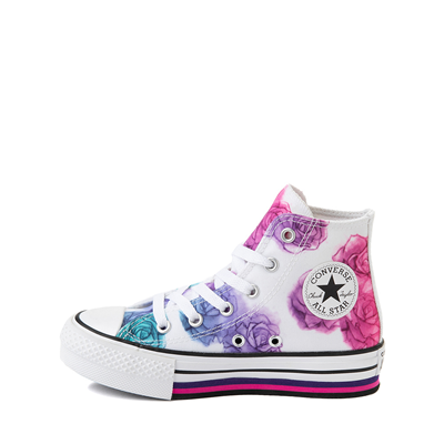 Alternate view of Converse Chuck Taylor All Star Lift Watercolor Roses Hi Sneaker - Little Kid - White / Prime Pink