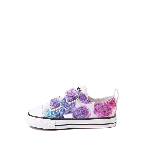 alternate view Converse Chuck Taylor All Star 2V Watercolor Roses Lo Sneaker - Baby / Toddler - White / Prime PinkALT1